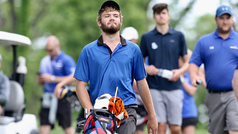 2019 WIAA state boys golf tournament | Merrill's Russell Dettmering walking to tee box